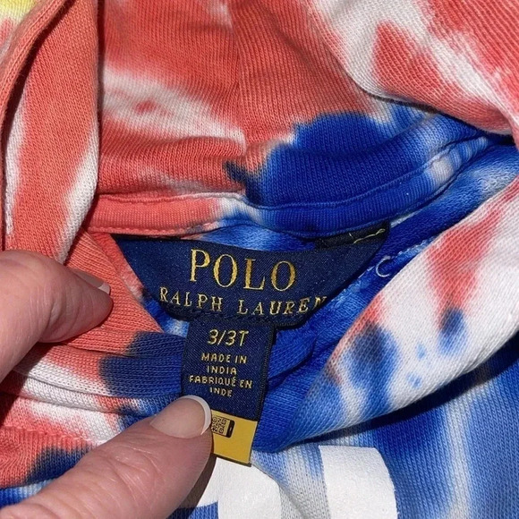 Polo Ralph Lauren Tie-Dye Hoodie Size 3T - BB - Picture 3 of 4